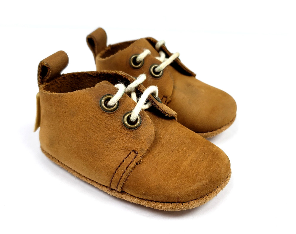 Piper Finn Baby Infant Size 1 Brown Leather Lace Up Bootie Shoes